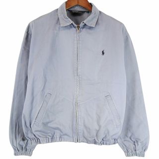 ポロラルフローレン(POLO RALPH LAUREN)の90年代 Polo by Ralph Lauren ポロバイラルフローレン スイングトップ ワンポイントロゴ ライトブルー (メンズ M) 中古 古着 O4555(その他)