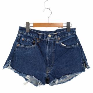 リーバイス(Levi's)の60年代 Levi's リーバイス 501XX カットオフショーツ ビッグE 均等V 隠しリベット インディゴブルー(レディース 27相当) 中古 古着 O4571(ショートパンツ)