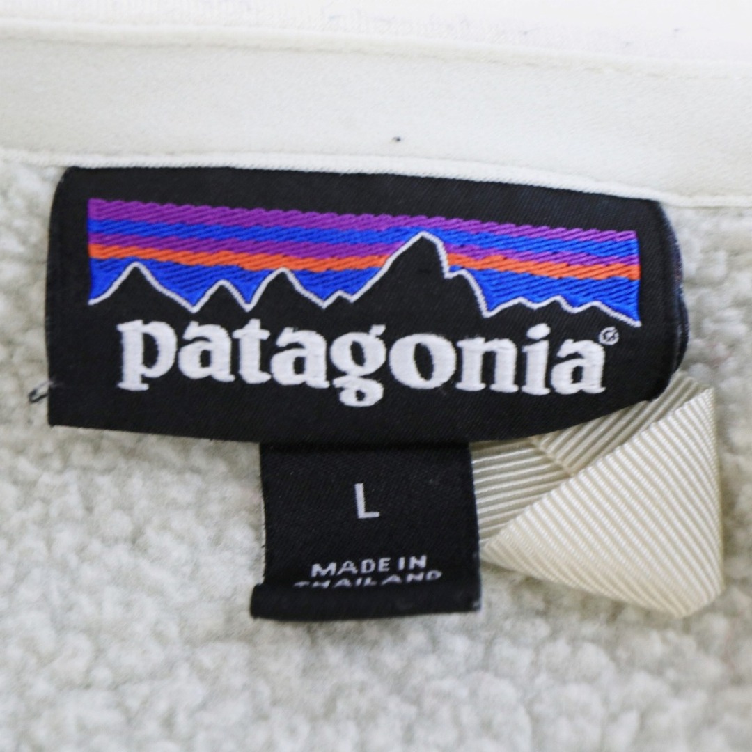 patagonia パタゴニア フリースジャケット アウトドア キャンプ アウター 防寒 登山 アイボリー (メンズ L) 中古 古着 O4612