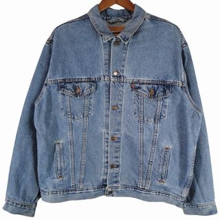 リーバイス(Levi's)のUSA製 Levi's リーバイス デニムジャケット アメカジ ライトブルー (メンズ XL) 中古 古着 O4643(Gジャン/デニムジャケット)