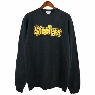 リーボック(Reebok)のReebok リーボック NFL ピッツバーグ・スティーラーズ スウェット ブラック (メンズ M) 中古 古着 O4670(スウェット)