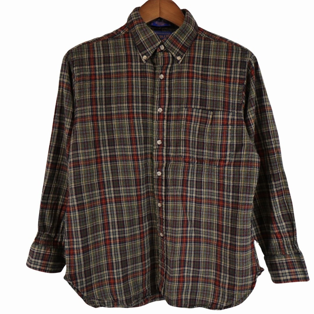 90年代 PENDLETON ペンドルトン ウール 長袖シャツ 防寒 ボタンダウン チェック柄 ブラウン (ユース L) 中古 古着 O4739 |  フリマアプリ ラクマ