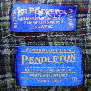 PENDLETON - 90年代 PENDLETON ペンドルトン ウール 長袖シャツ 防寒