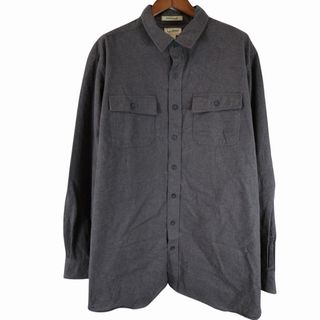 エルエルビーン(L.L.Bean)の90年代 L.L.Bean エルエルビーン シャモア 長袖シャツ 防寒 無地 グレー (メンズ XXL) 中古 古着 O4740(シャツ)