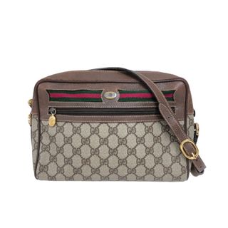 グッチ(Gucci)の　グッチ GUCCI オールド グッチ ショルダーバッグ 001.113.6472 ブラウン/グリーン/レッド ＧＧプラス/シェリーライン ユニセックス ショルダーバッグ(ショルダーバッグ)