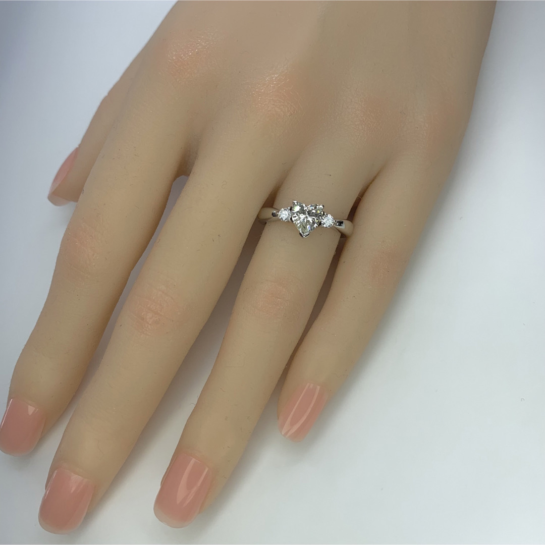 pt900 ハートカットダイヤモンドリング Total 0.979ct 12号 レディースのアクセサリー(リング(指輪))の商品写真