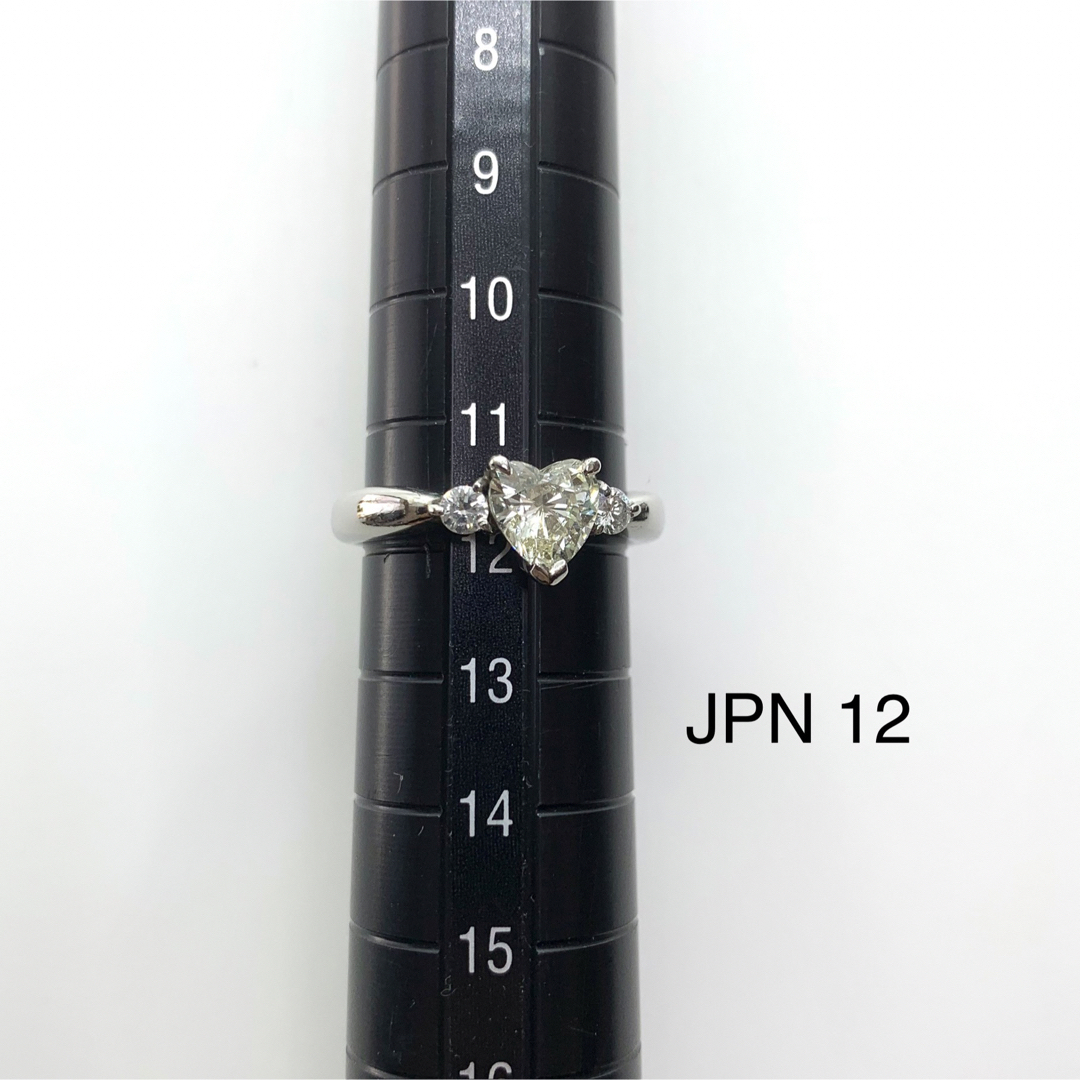 pt900 ハートカットダイヤモンドリング Total 0.979ct 12号 レディースのアクセサリー(リング(指輪))の商品写真