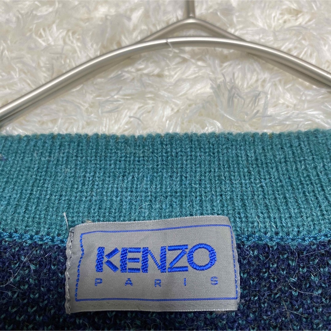 KENZO ケンゾー　柄ニット　マルチカラー　デザイン　レトロ　ネイティブ