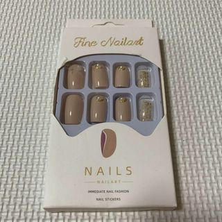ネイルチップ　ミラーネイル　ピンクブラウン　ゴールド(ネイルチップ)