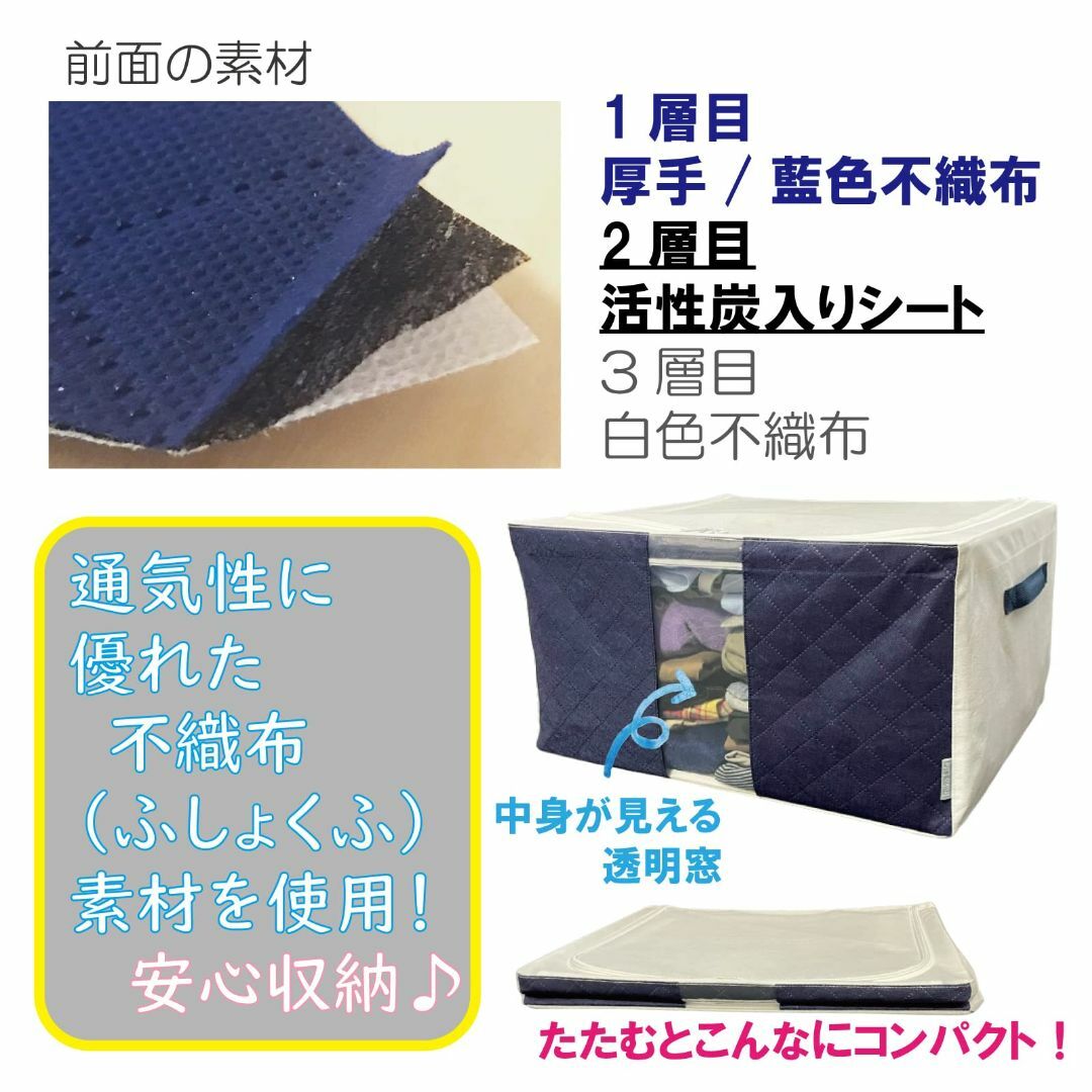 イニコライフ 収納 ケース 衣類 小物用 2個組 大サイズ ワイヤー 入り 衣装