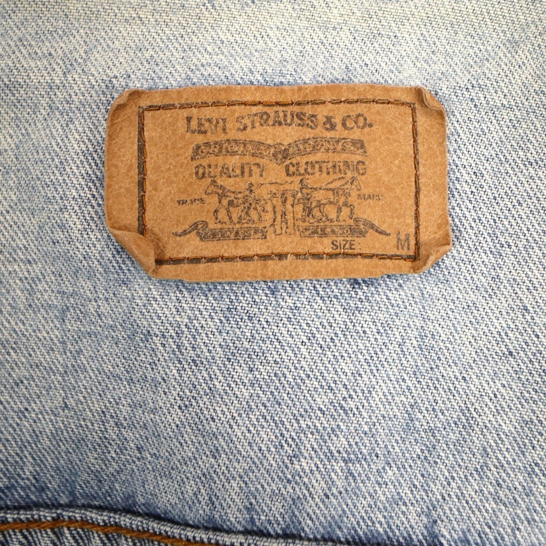 Levi's(リーバイス)の90年代 Levi's リーバイス デニムベスト オレンジタブ 袖カットオフ インディゴブルー (メンズ M)  O3015 中古 古着 メンズのトップス(ベスト)の商品写真