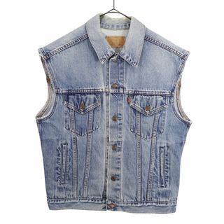 リーバイス(Levi's)の90年代 Levi's リーバイス デニムベスト オレンジタブ 袖カットオフ インディゴブルー (メンズ M)  O3015 中古 古着(ベスト)