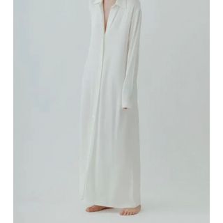 アダムエロぺ(Adam et Rope')のyo biotop Silk jersey collar dress(ロングワンピース/マキシワンピース)