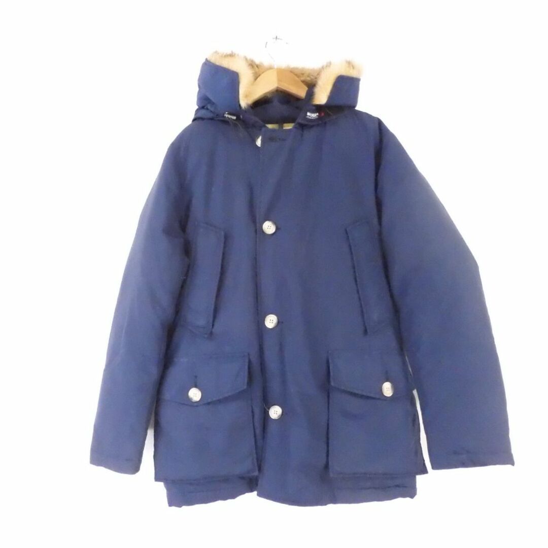 52cm袖丈WOOLRICH ウールリッチ ARCTIC PARKA アークティックパーカ ダウンコート ネイビー S コットン60 ナイロン40 ロクヨンクロス メンズ AY4352W3