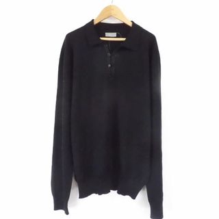 ディオールオム(DIOR HOMME)の美品 Dior Homme ディオールオム 8E3460270039 長袖ニット ブラック L ウール100% 襟 メンズ AY4361A17 【中古】(ニット/セーター)