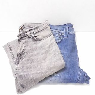 Nudie Jeans ヌーディージーンズ デニムパンツ 2点 グレー 28 コットン他 インディゴ メンズ AY4376A17 【中古】(ワークパンツ/カーゴパンツ)