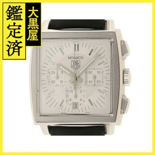 タグホイヤー(TAG Heuer)のタグホイヤー　モナコ　クロノグラフ　自動巻き　メンズ　ホワイト【436】(レザーベルト)