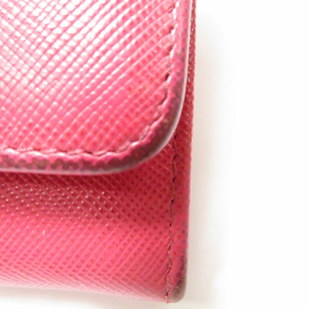 ✨美品✨プラダ  パスケース付き 三角 金ロゴ  シボ革 ピンク 長財布