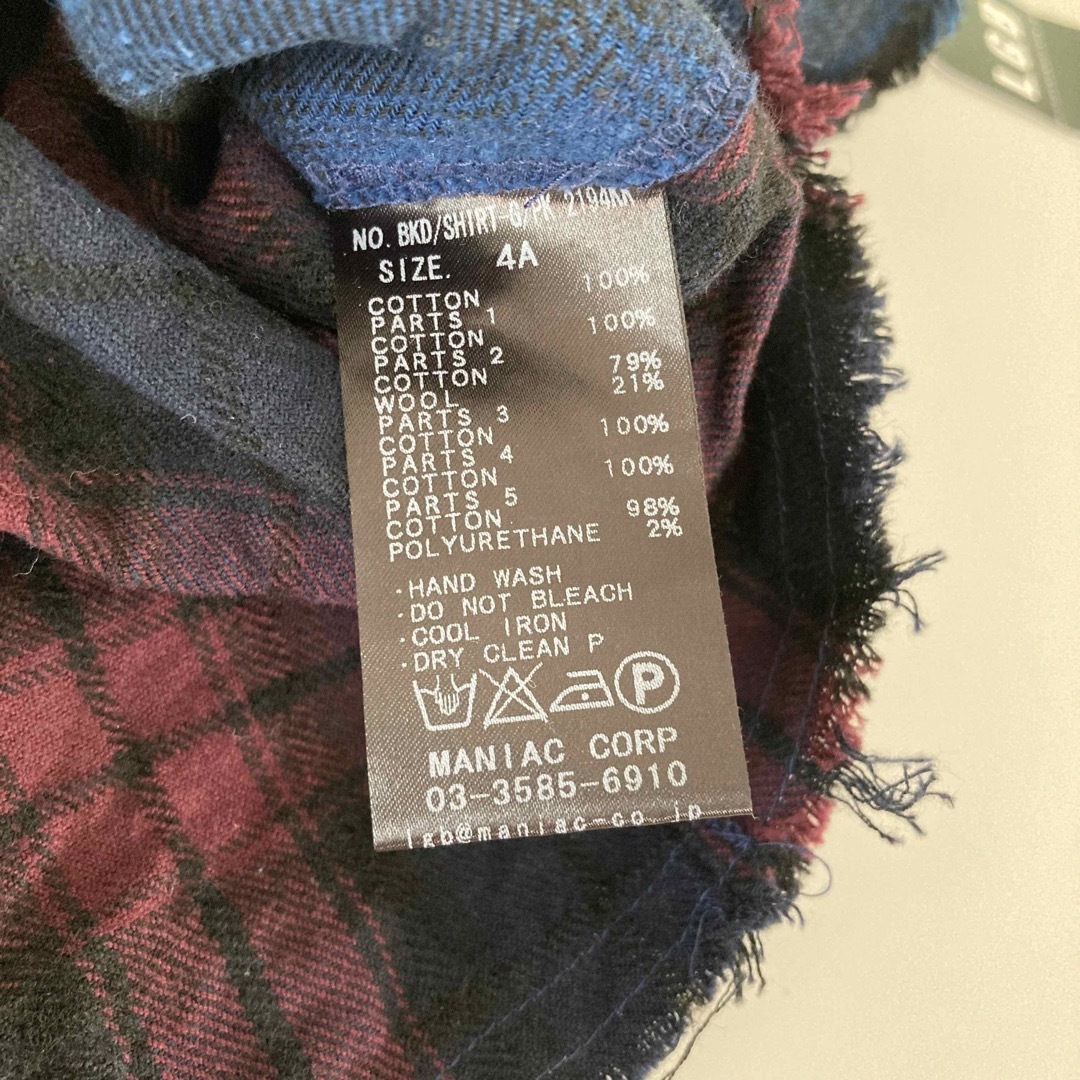 LGB - LGB BABY & KIDS ミックスチェックネルシャツパーカー子供服の