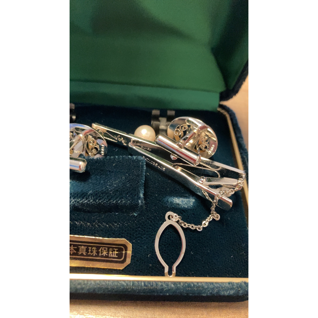本真珠　ネクタイピン　カフスボタン メンズのファッション小物(ネクタイピン)の商品写真