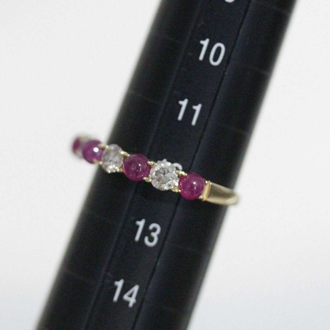 ダイヤ 0.5ct カラーストーン 0.75ct リング 12号 K18YG - リング(指輪)