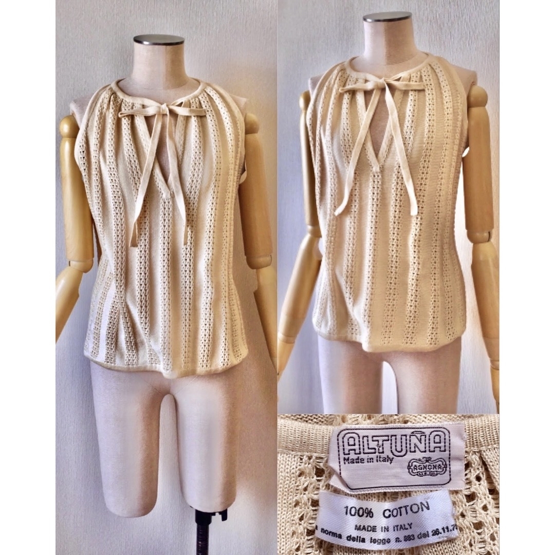 70s AGNONA Cotton Crocheted Knit Tops
