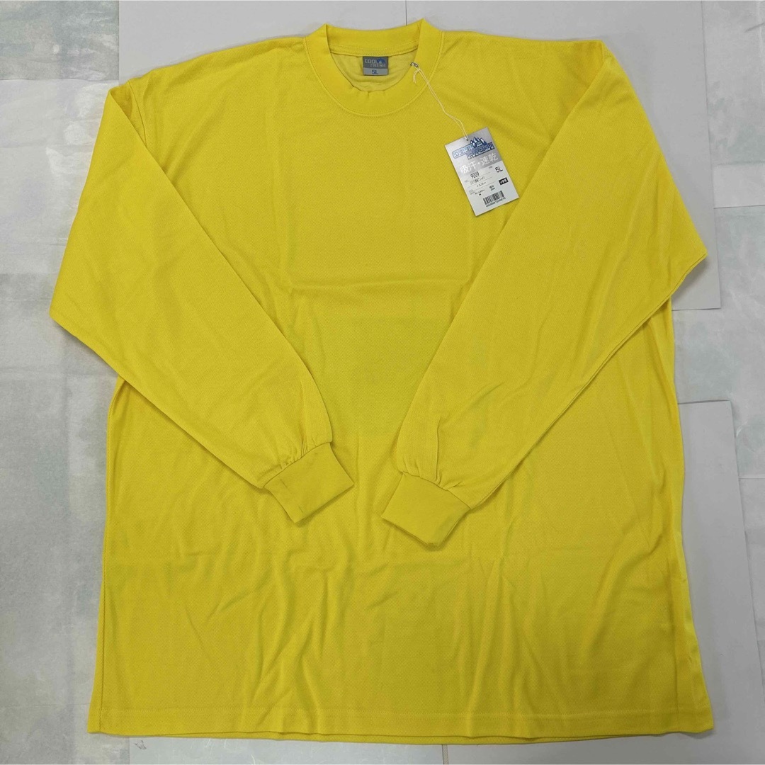 DRY長袖Tシャツ(5L) 9009・イエロー(男女兼用) メンズのトップス(Tシャツ/カットソー(七分/長袖))の商品写真