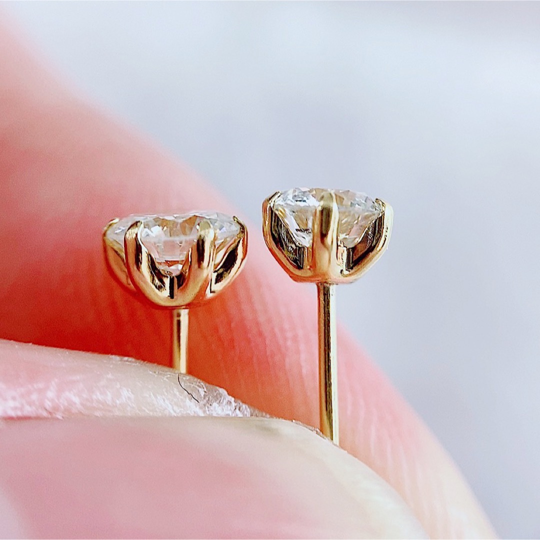 【送料無料キャンペーン?】 ★0.767ct★✨ダイヤG,H,I-1,VeryGoodスタッドK18ピアス