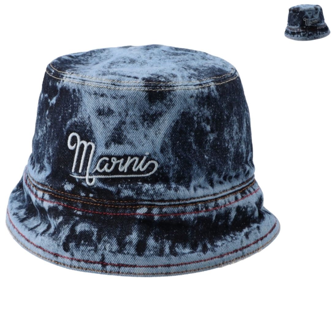 Marni(マルニ)のマルニ MARNI バケットハット ロゴ マーブルダイデニム 2023年秋冬新作 CLMC0055S1 USCV35  レディースの帽子(ハット)の商品写真