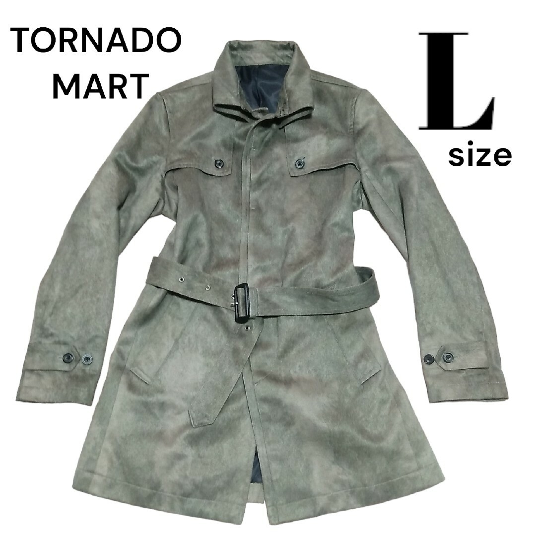 TORNADO MART - TORNADO MART トレンチコート スエード調 腰ベルト
