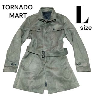 TORNADO MART スウェード調 コート ヴィンテージ加工 グレー系 L