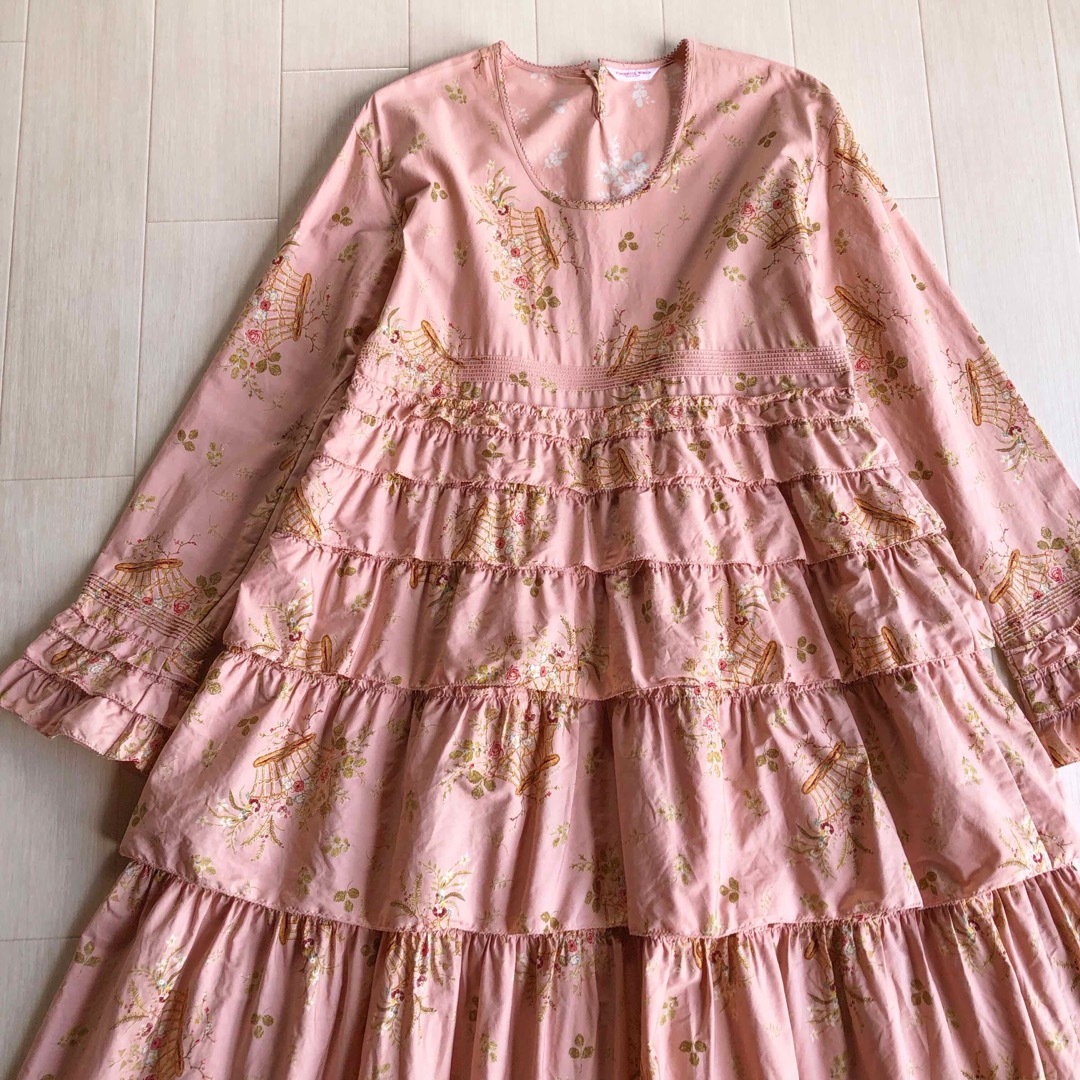 ワンダフルワールド PINK HOUSE ワンピース 花柄 ピンク フリル