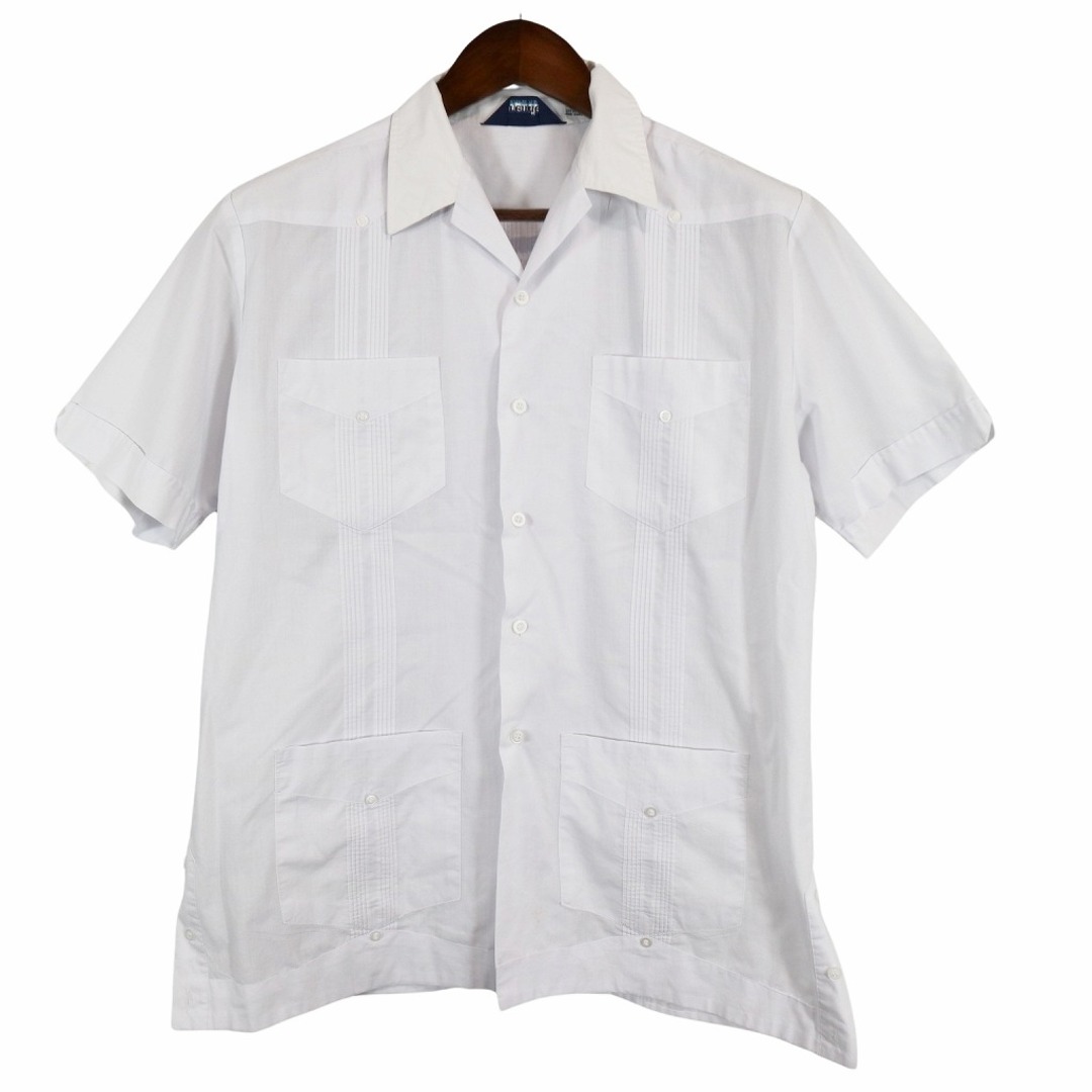 Premier キューバ半袖シャツ 刺繍 オープンカラー ホワイト (メンズ M)   O4763