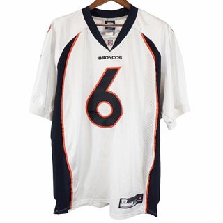 リーボック(Reebok)のReebok リーボック NFL デンバーブロンコス ゲームシャツ メッシュ ナンバリング ホワイト (メンズ 52) 中古 古着 O4788(Tシャツ/カットソー(半袖/袖なし))