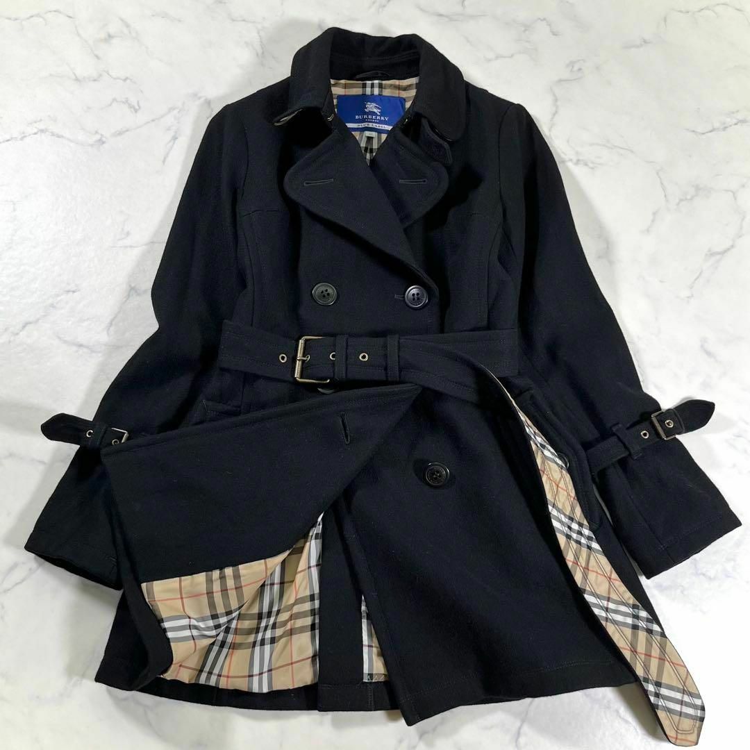 極美品】バーバリーブルーレーベル アンゴラ混 ノバチェック