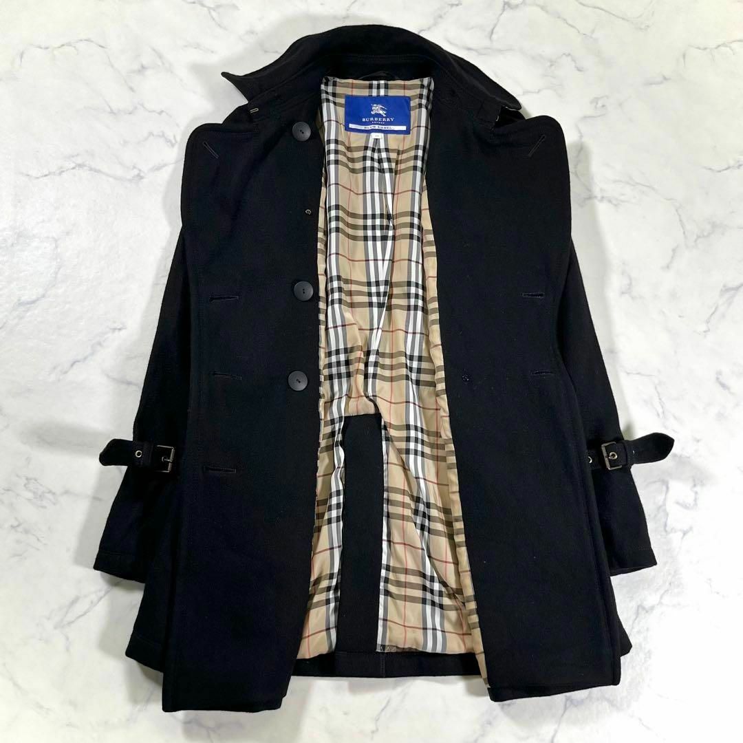 極美品】バーバリーブルーレーベル アンゴラ混 ベルテッドコート ノバ