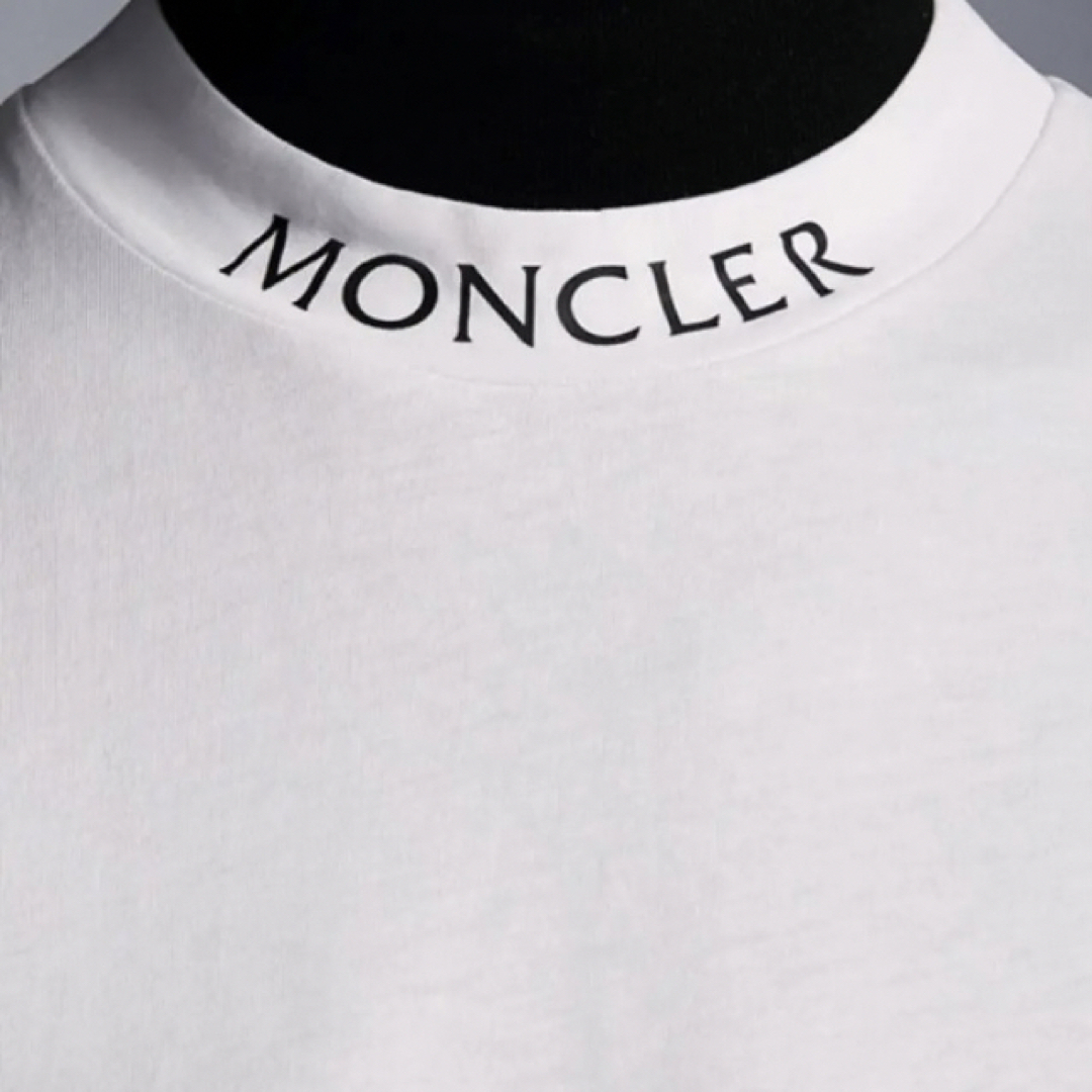 ★最新作★ MONCLER Tシャツ Ｓ　モンクレール ホワイト ワッペン 完売襟にMoncle