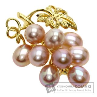 ミキモト(MIKIMOTO)のMIKIMOTO 淡水パール 真珠 ダイヤモンド ブローチ K18YG レディース(ブローチ/コサージュ)