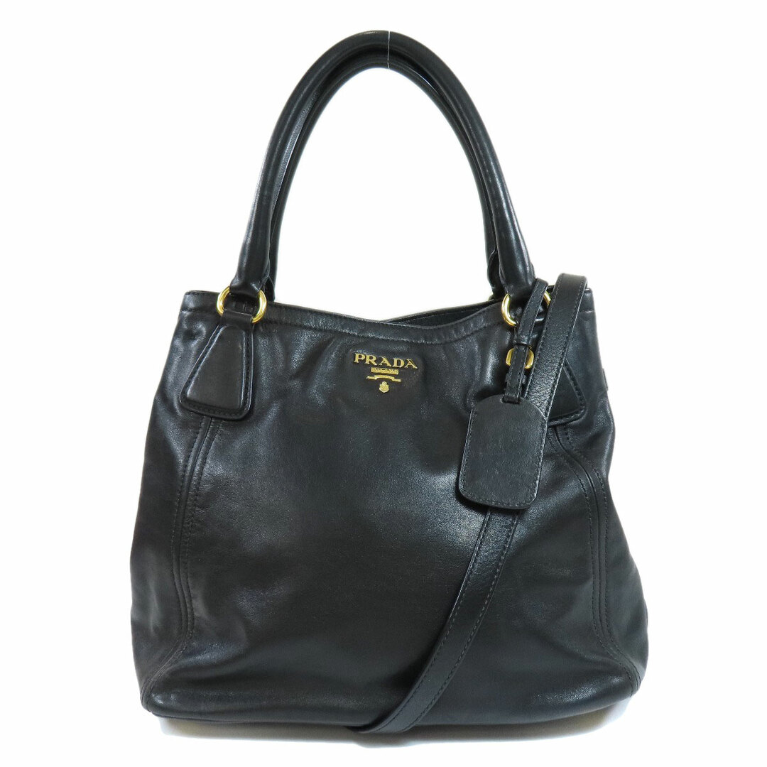 PRADA BN2534 2WAY ロゴプレート トートバッグ カーフ レディース 1