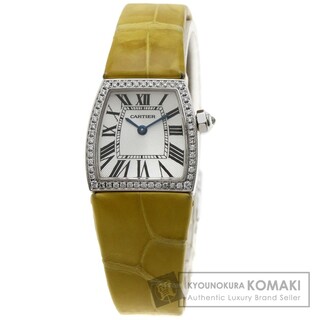 カルティエ(Cartier)のCARTIER WE600351 ラドーニャ SM ダイヤモンド 腕時計 K18WG 革 ダイヤモンド レディース(腕時計)