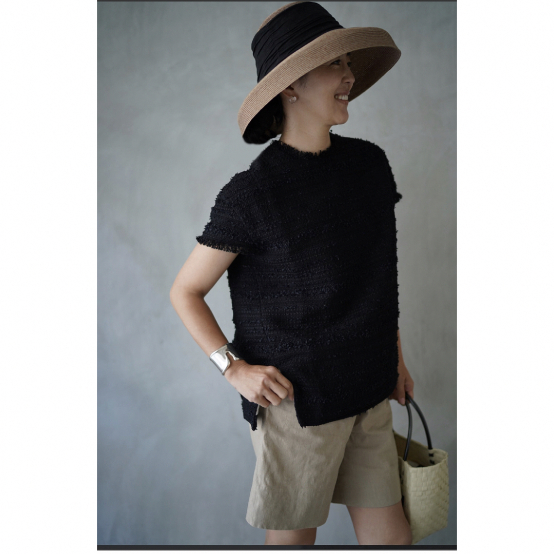 the9shop ツイード　トップス4 seasons tweed tops 黒