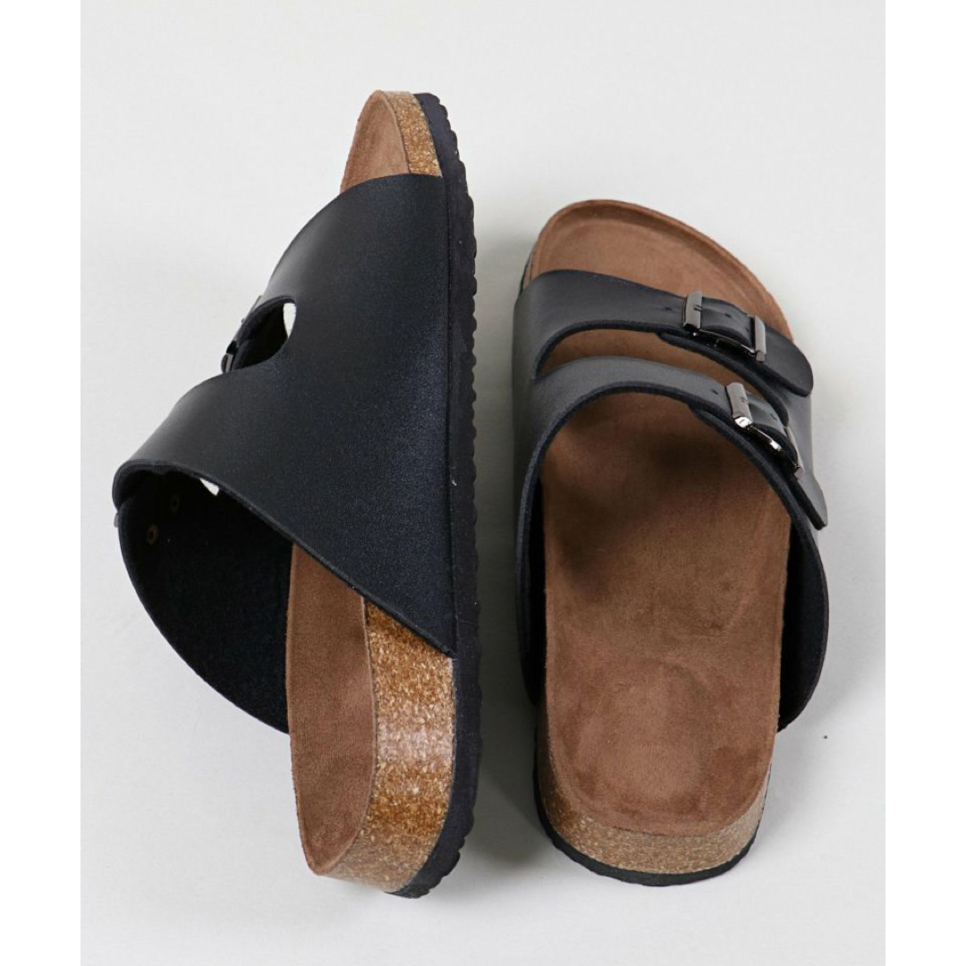 フェイクレザーダブルベルトサンダル 27〜27.5cm メンズの靴/シューズ(サンダル)の商品写真