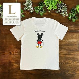 L｜ホワイト〔ミッキー半袖Tシャツ〕ディズニー 親子 カップル お揃いペアルック(Tシャツ(半袖/袖なし))