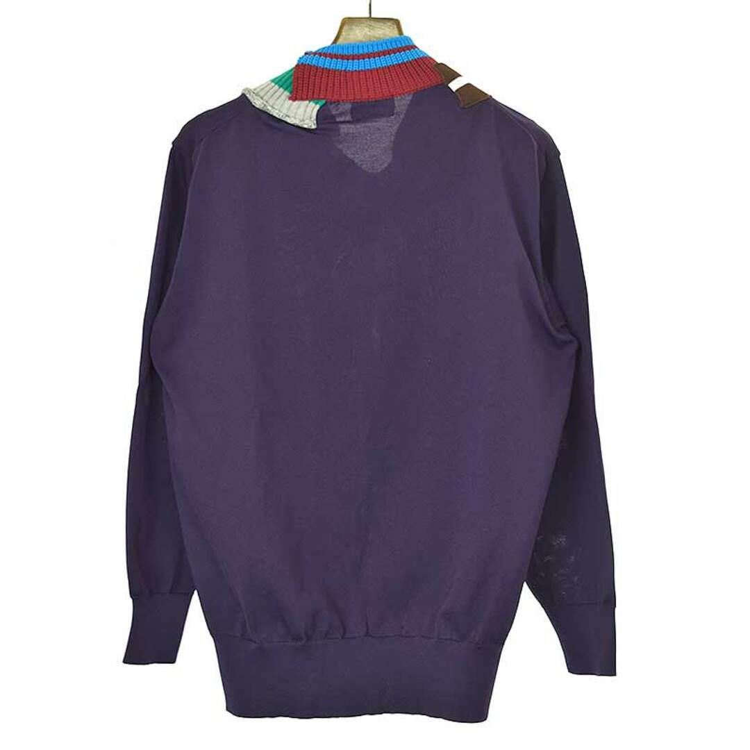 kolor(カラー)のkolor カラー 22SS contrast-collar knit jumpe コントラストカラーポリエステルニットセーター 1 パープル メンズのトップス(ニット/セーター)の商品写真