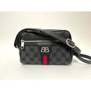 バレンシアガ(BALENCIAGA)のGUCCI グッチ BALENCIAGA バレンシアガ コラボ ハッカー プロジェクト カメラバッグ ショルダーバッグ キャンバス レザー ブラック 680128 超美品(ショルダーバッグ)