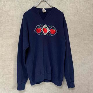 90s ビンテージ　アメリカ古着　りんご　スウェット　アメリカ輸入　used(トレーナー/スウェット)