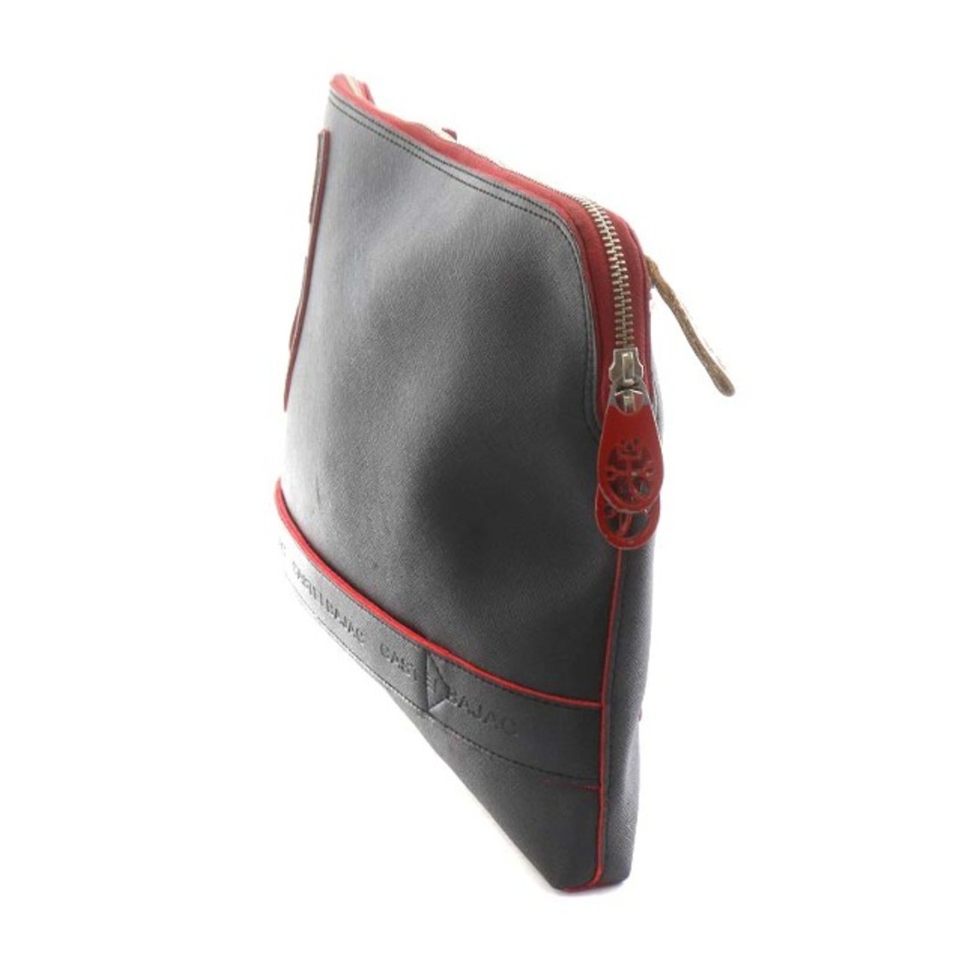 CASTELBAJAC(カステルバジャック)のCASTELBAJAC クラッチバッグ セカンドバッグ ロゴ レザー 黒 赤 メンズのバッグ(セカンドバッグ/クラッチバッグ)の商品写真