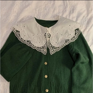 ロキエ(Lochie)の古着　green knit cardigan(ニット/セーター)