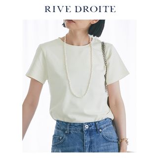 リヴドロワ(RIVE DROITE)の新品　RIVE DROITE リヴドロワ　ベーシックTシャツ　ホワイト　白(Tシャツ(半袖/袖なし))