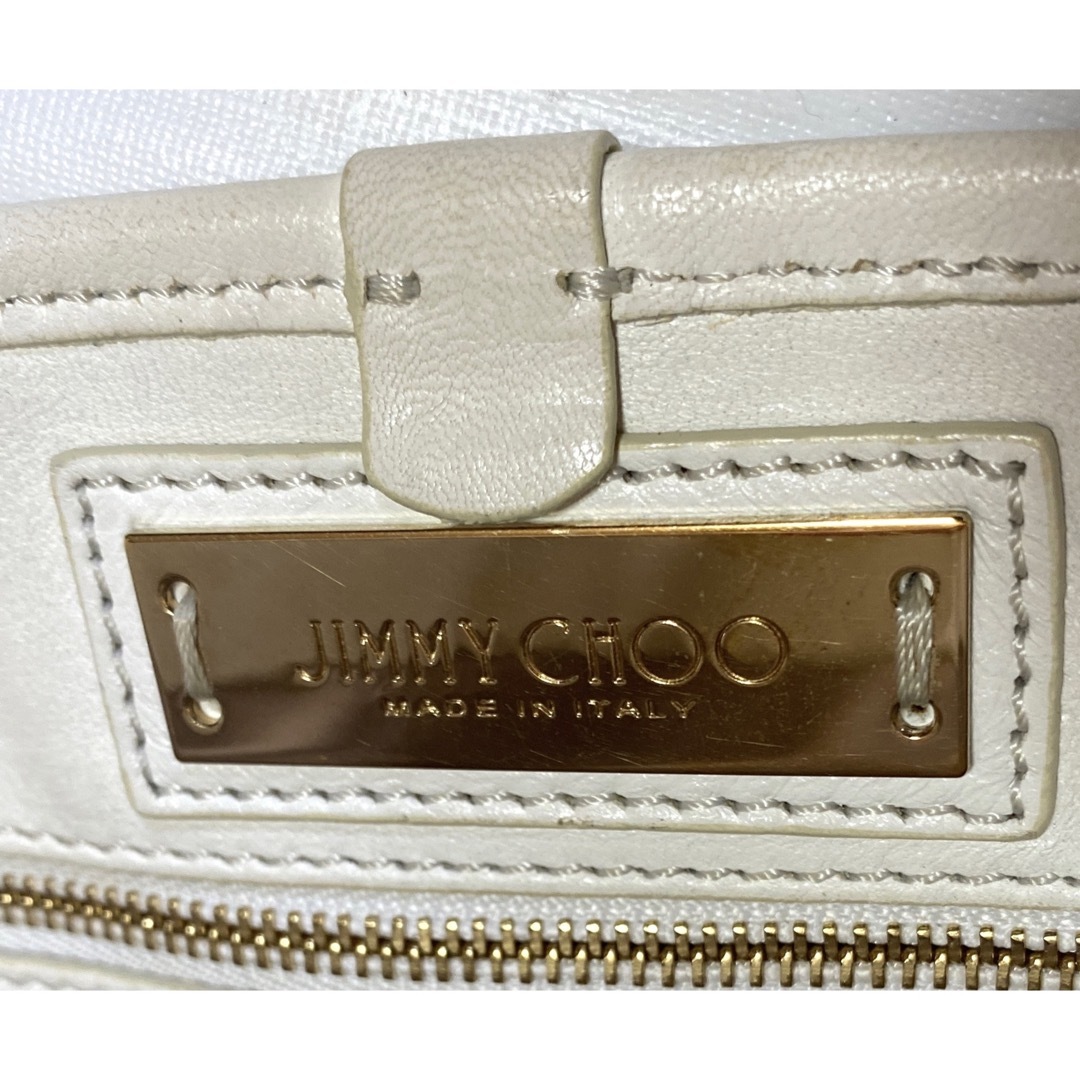 JIMMY CHOO】SASHA/M ホワイト 3色スタースタッズトートバッグ